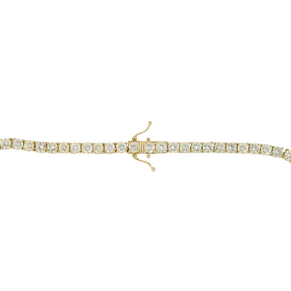 14k Yellow Gold 42.15ctw Round Brilliant Cut Diamond Tennis Necklace
