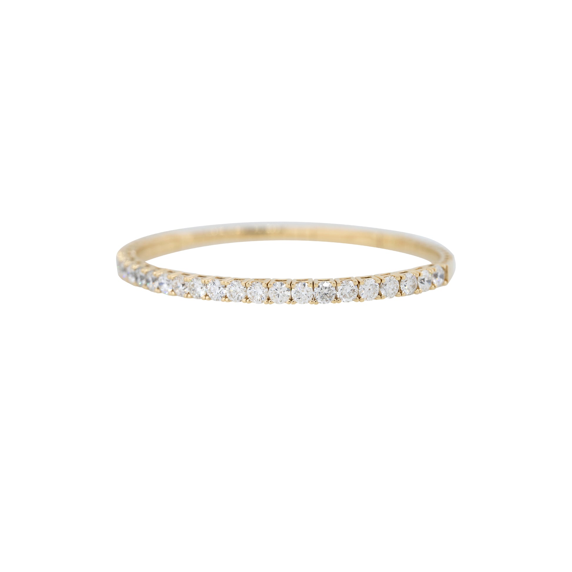 14k Yellow Gold 6.25ctw Round Brilliant Cut Diamond Flexible Bangle Bracelet