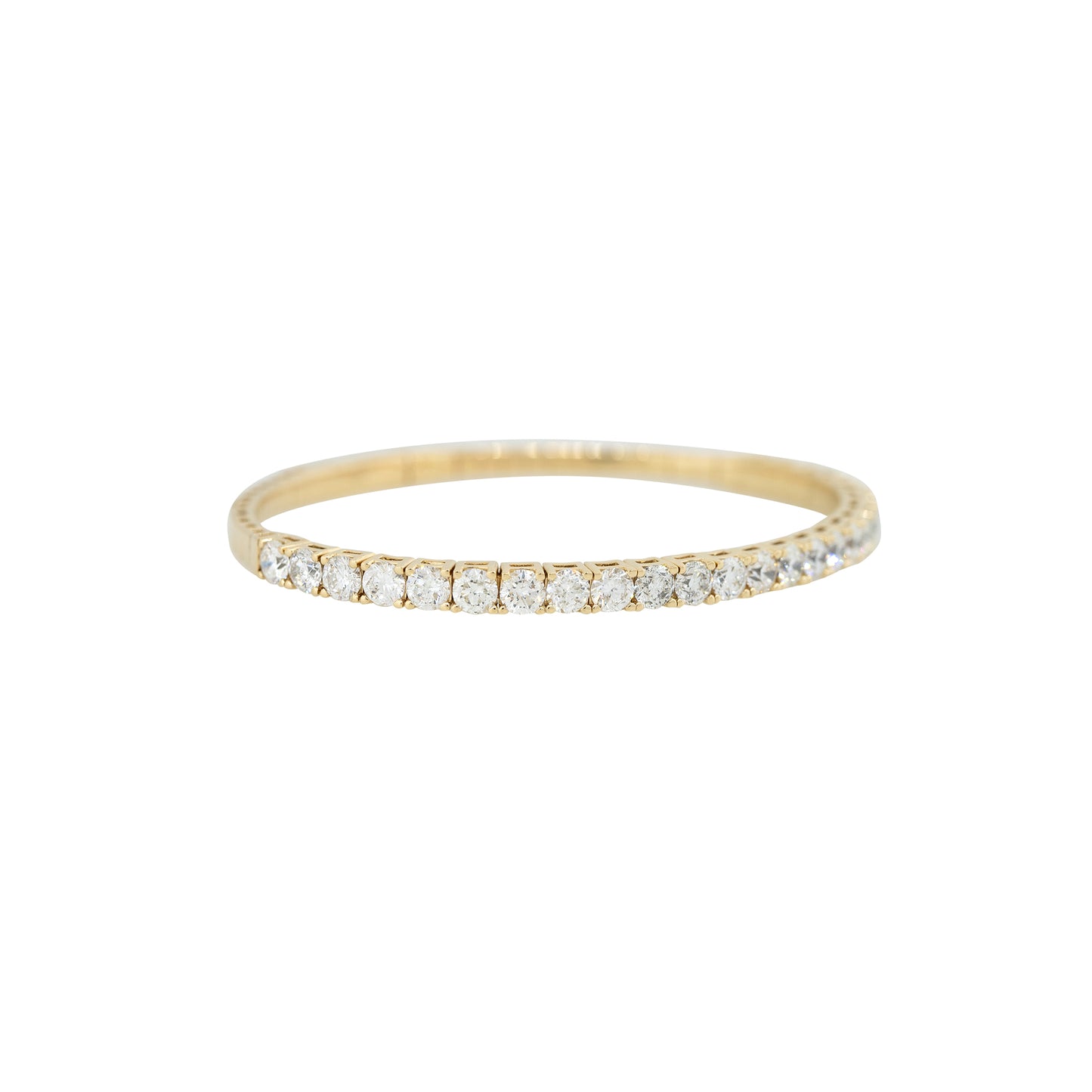 14k Yellow Gold 6.25ctw Round Brilliant Cut Diamond Flexible Bangle Bracelet