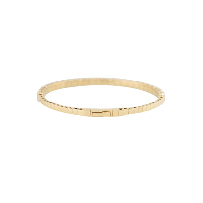 14k Yellow Gold 6.25ctw Round Brilliant Cut Diamond Flexible Bangle Bracelet