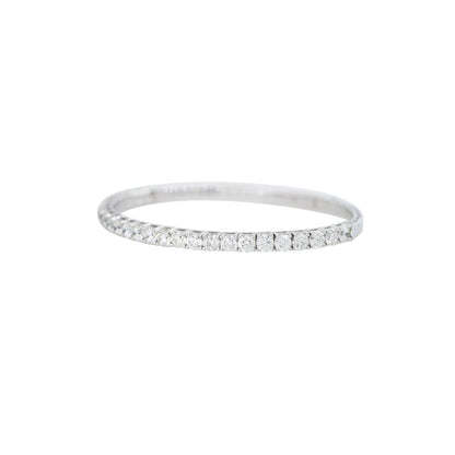 14k White Gold 6.25ctw Round Brilliant Cut Diamond Flexible Bangle Bracelet