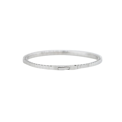 14k White Gold 6.25ctw Round Brilliant Cut Diamond Flexible Bangle Bracelet
