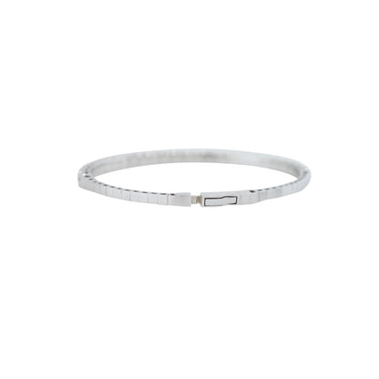 14k White Gold 6.25ctw Round Brilliant Cut Diamond Flexible Bangle Bracelet