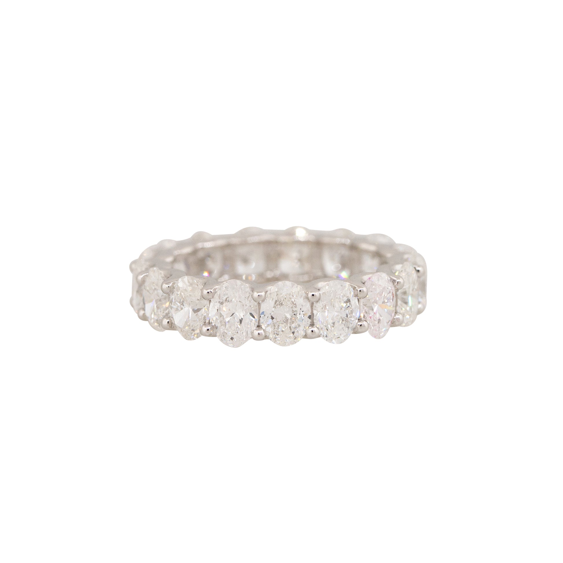 Platinum 5.25ctw Oval Cut Diamond Eternity Band