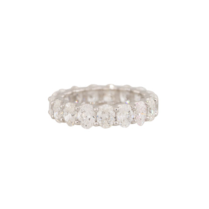 Platinum 5.25ctw Oval Cut Diamond Eternity Band