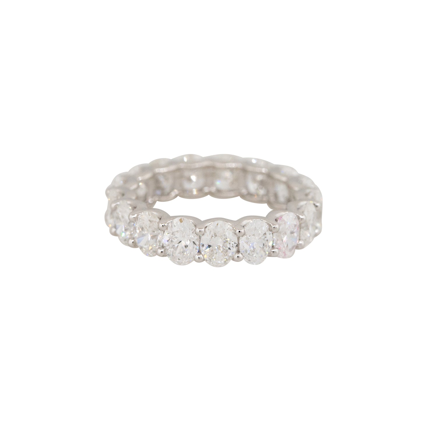 Platinum 5.25ctw Oval Cut Diamond Eternity Band