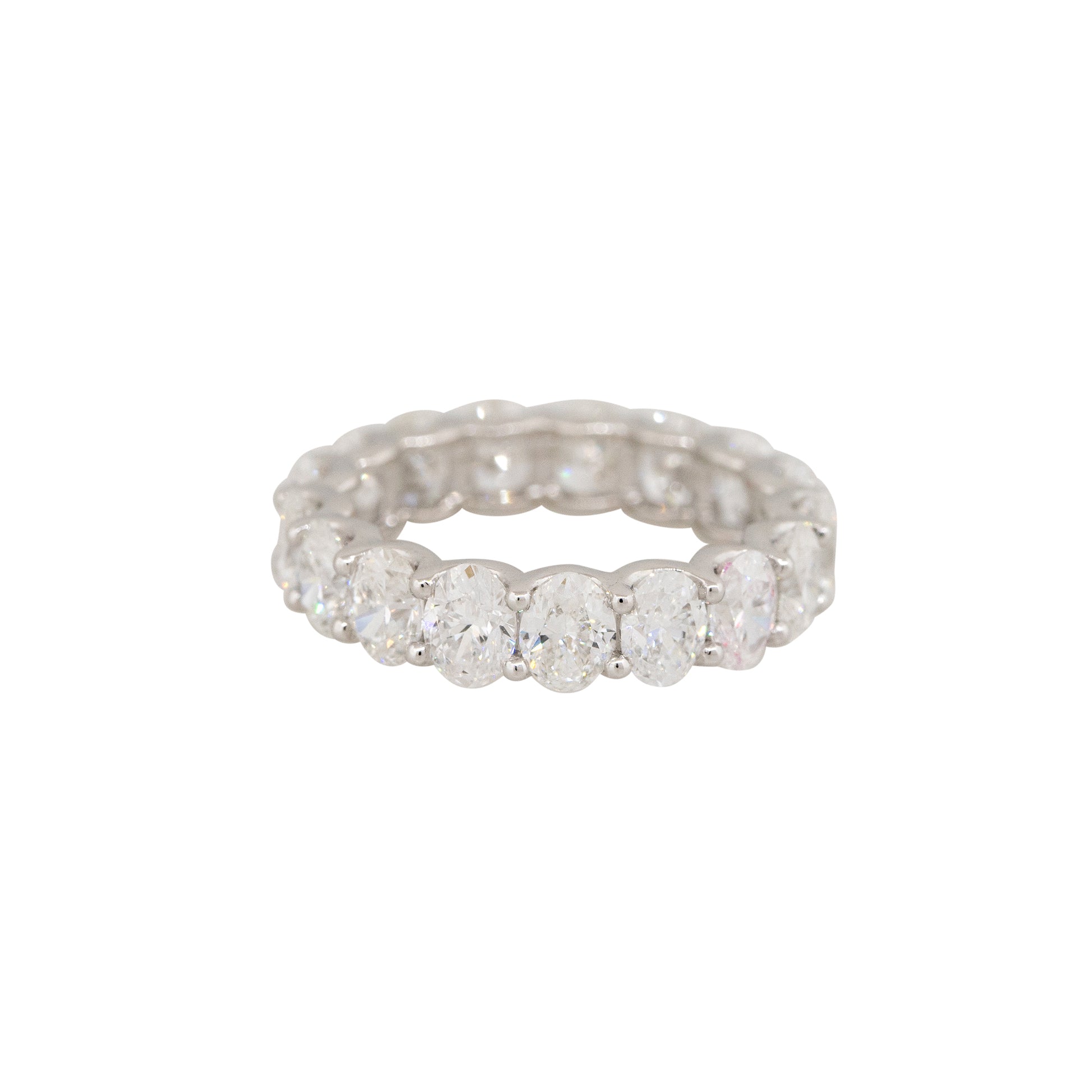 Platinum 5.25ctw Oval Cut Diamond Eternity Band