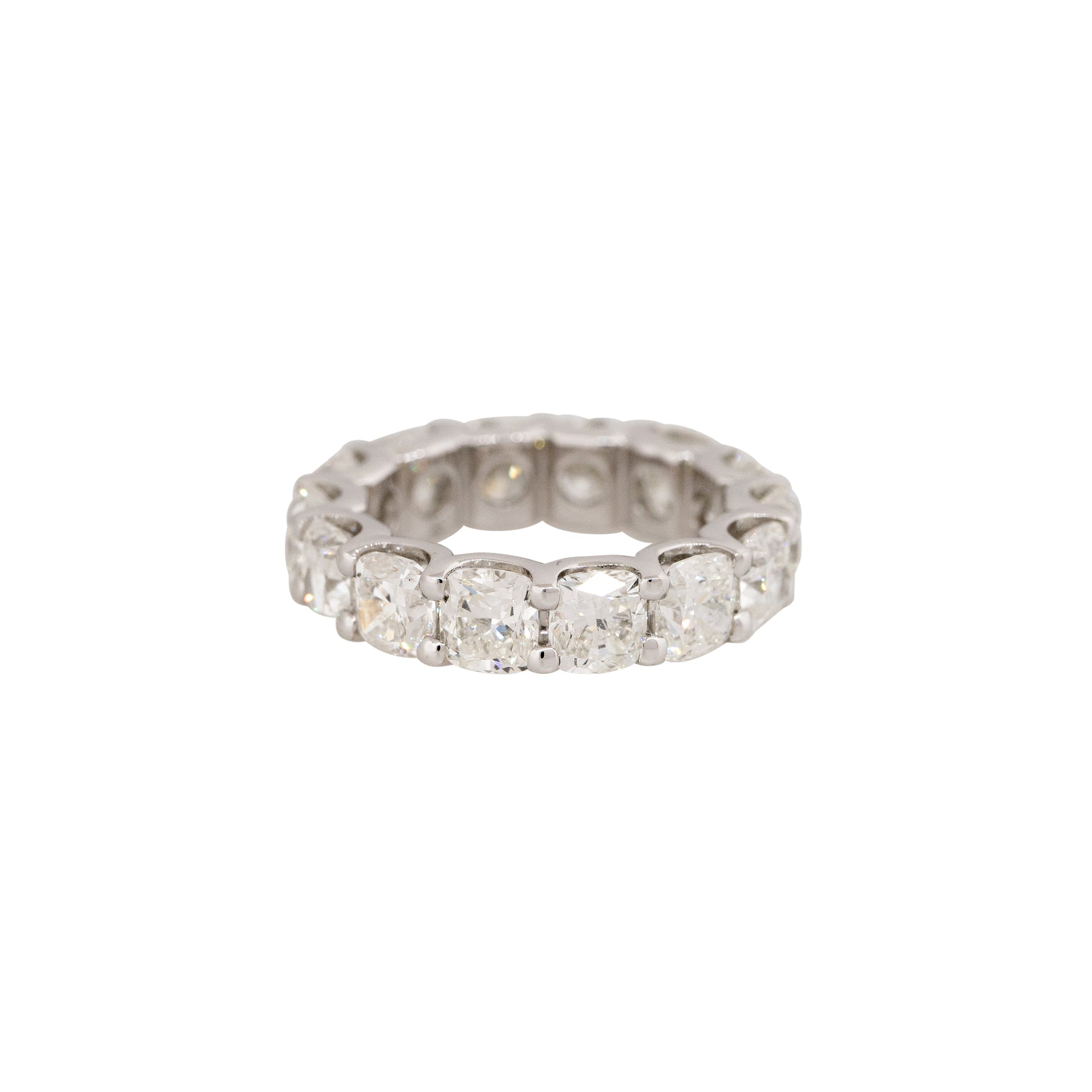 Platinum 7.12ctw Cushion Cut Diamond Eternity Band
