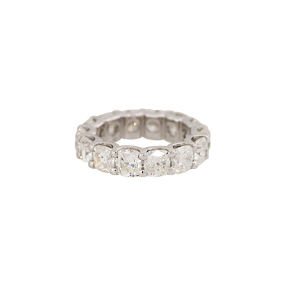 Platinum 7.12ctw Cushion Cut Diamond Eternity Band