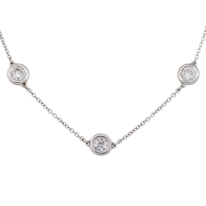 14k White Gold 2.70ctw Round Brilliant Cut Diamonds By The Yard Necklace