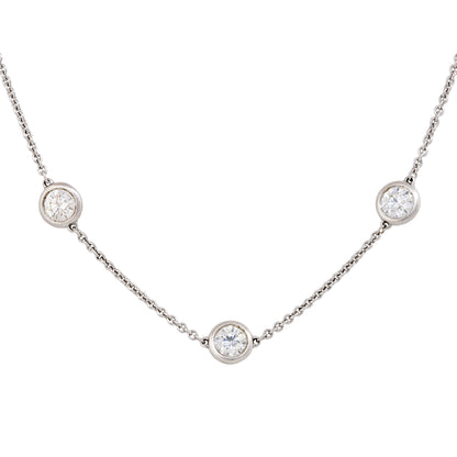 18k White Gold 4.70ctw Round Brilliant Cut Diamonds By The Yard Necklace