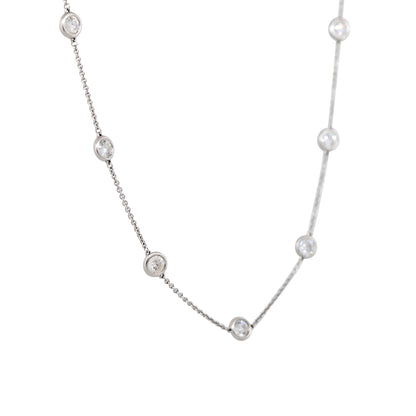 18k White Gold 4.70ctw Round Brilliant Cut Diamonds By The Yard Necklace