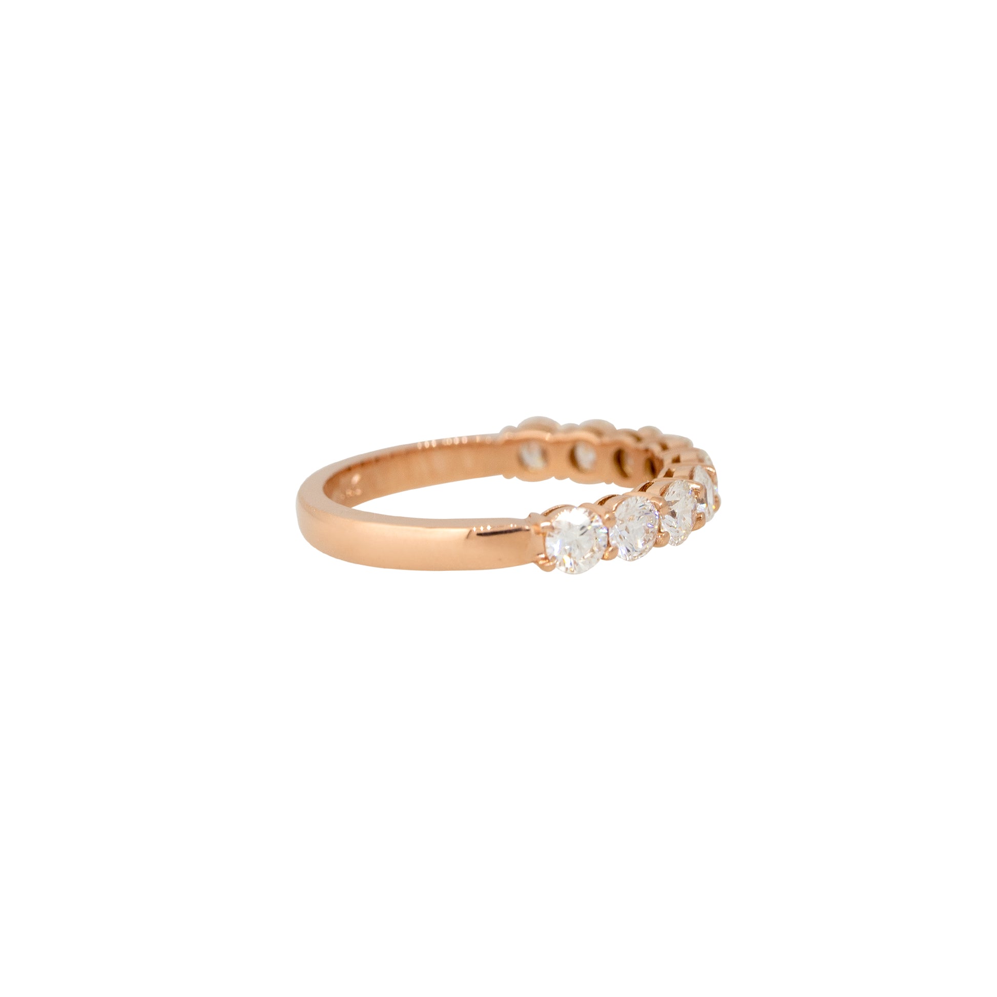 14k Rose Gold 1.32ct Round Brilliant Cut Diamond Halfway Ring