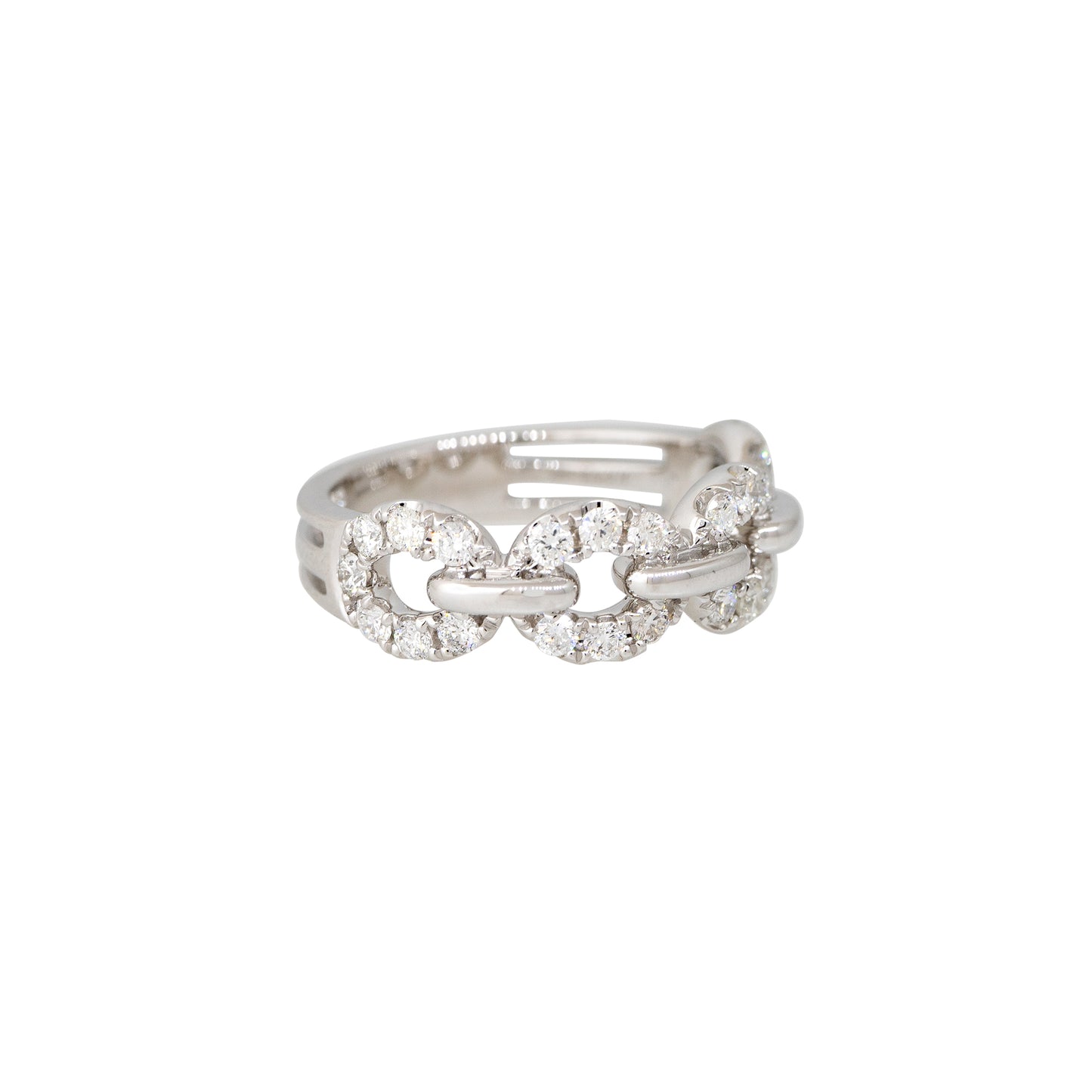 18k White Gold 0.68ctw Round Brilliant Cut Diamond Open Link Ring