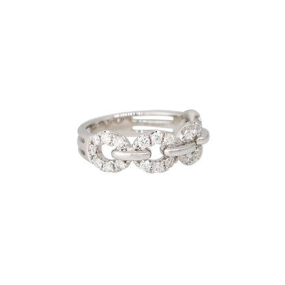 18k White Gold 0.68ctw Round Brilliant Cut Diamond Open Link Ring