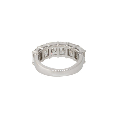18k White Gold 4.51ctw Radiant Cut 6 Diamond Ring