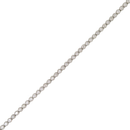 14k White Gold 8.21ctw Natural Round Brilliant Cut Diamond Extra Long Tennis Necklace