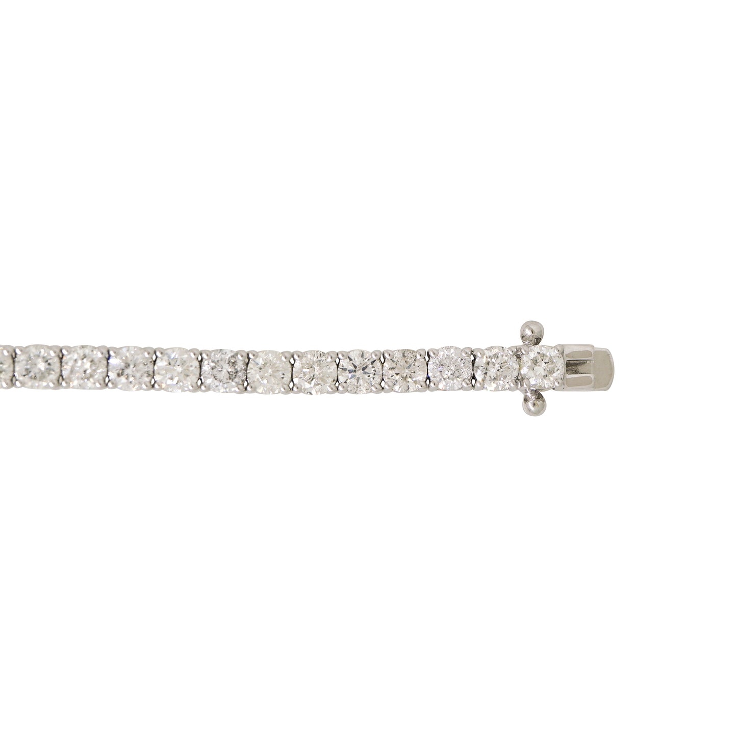 14k White Gold 6.81ctw Natural Round Brilliant Cut Diamond Tennis Bracelet