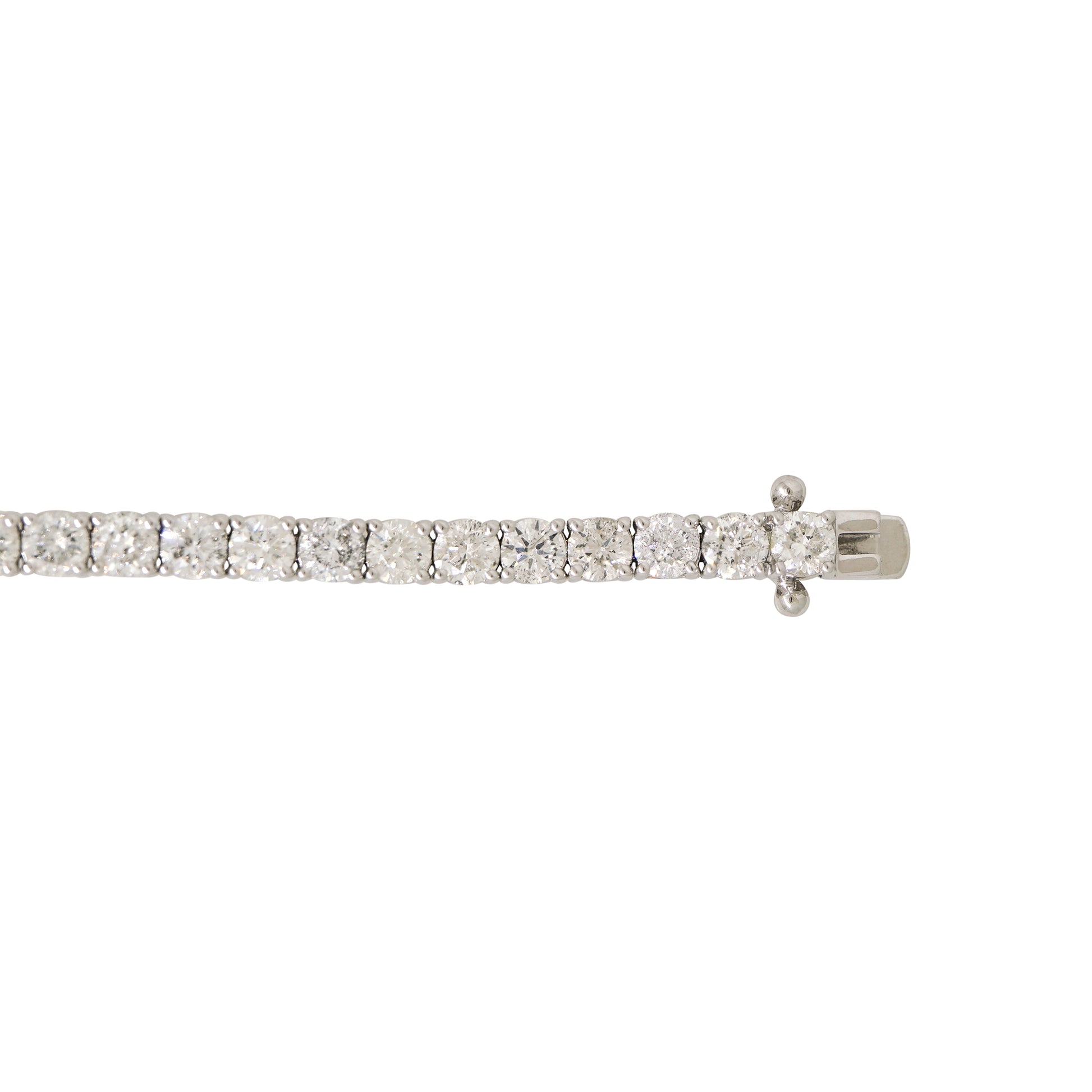 14k White Gold 6.81ctw Natural Round Brilliant Cut Diamond Tennis Bracelet