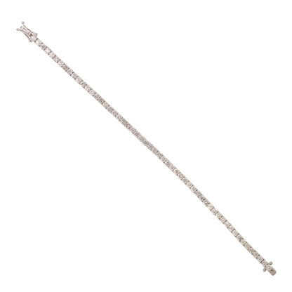 14k White Gold 6.81ctw Natural Round Brilliant Cut Diamond Tennis Bracelet