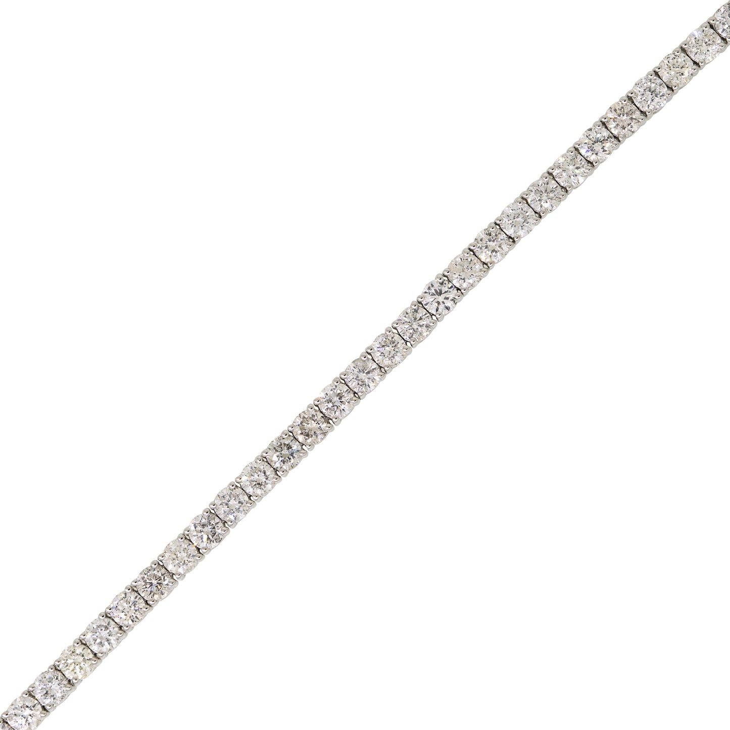 14k White Gold 6.81ctw Natural Round Brilliant Cut Diamond Tennis Bracelet