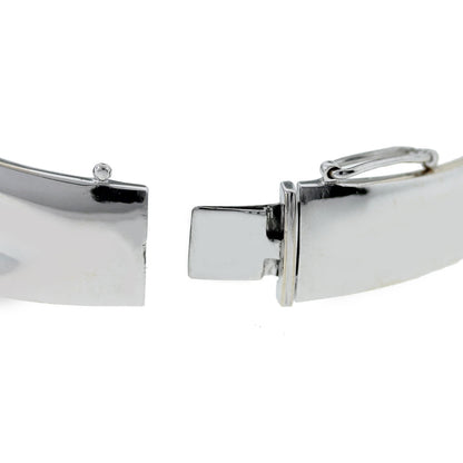 18kt Two Tone Round Cut Diamond Bangle Bracelet