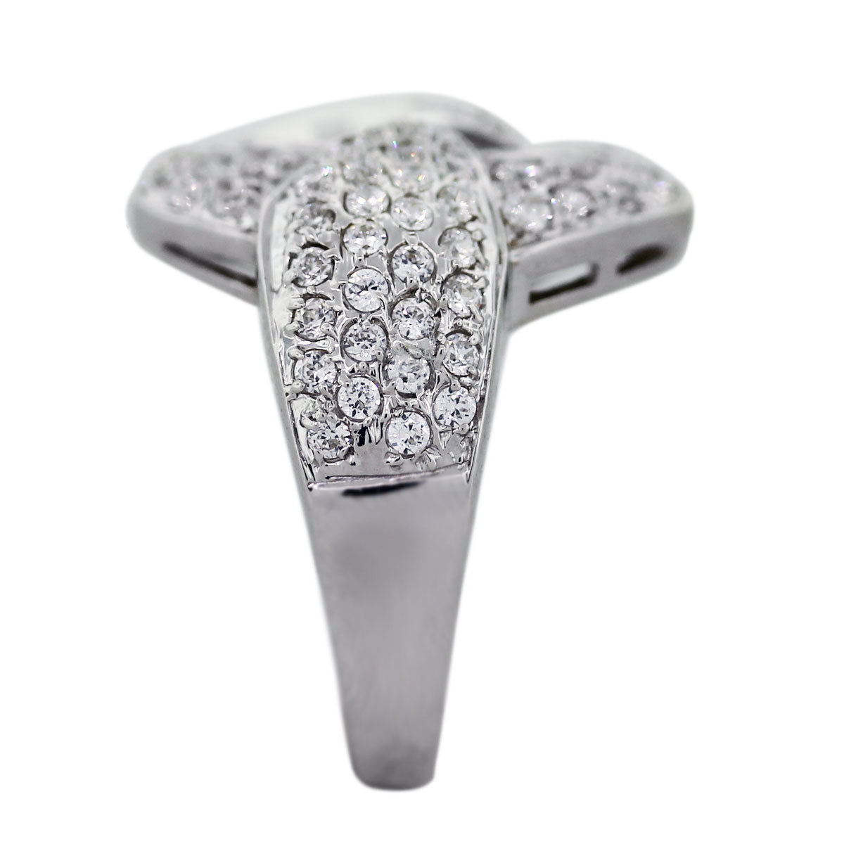 White Gold Diamond Buckle Design Ring