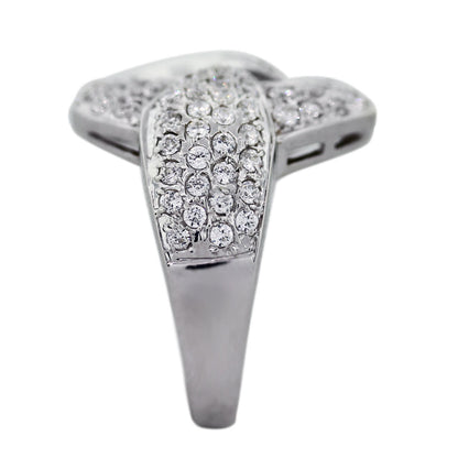 White Gold Diamond Buckle Design Ring