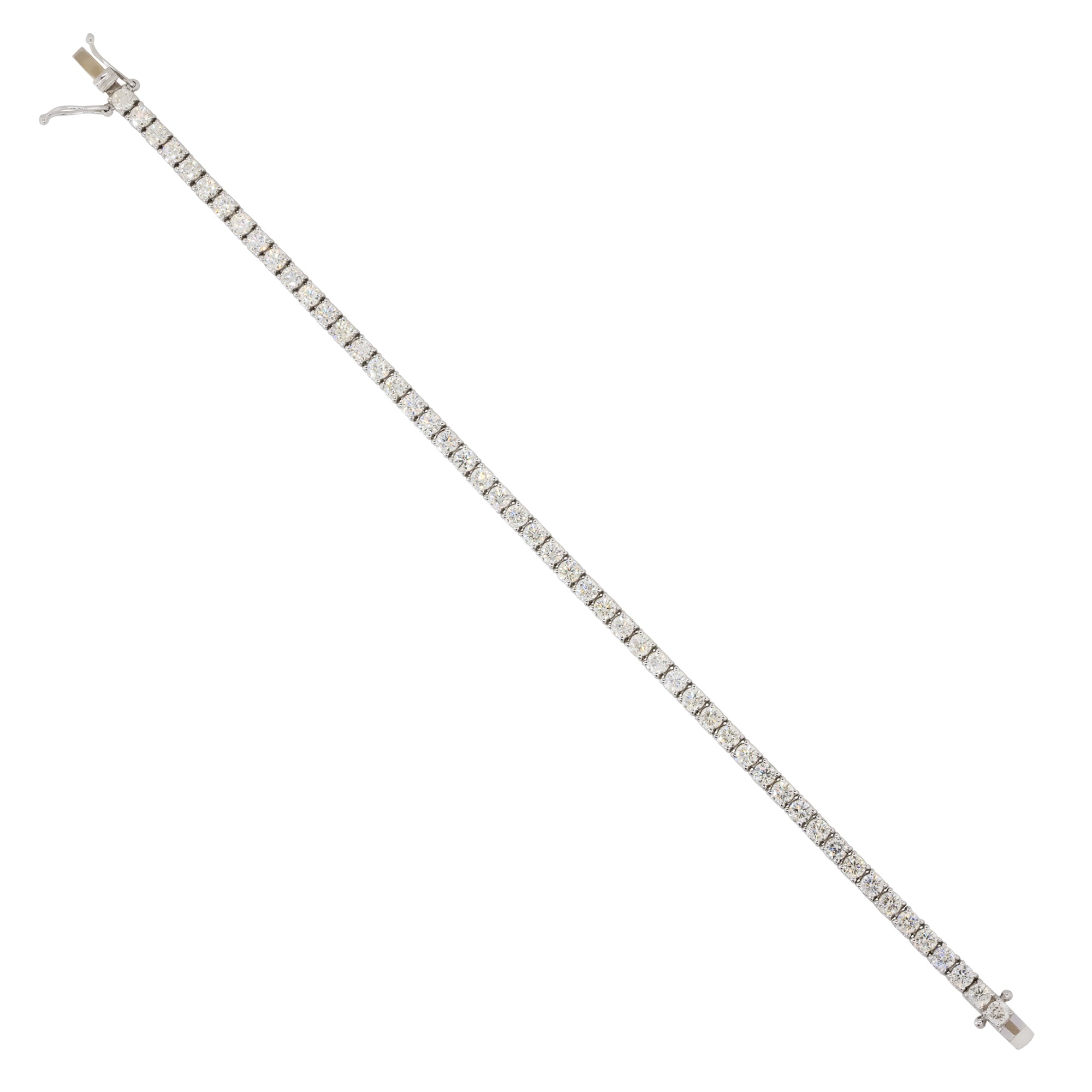 14k White Gold 5.60ctw Round Diamond Tennis 7" Bracelet