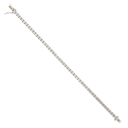 14k White Gold 5.60ctw Round Diamond Tennis 7" Bracelet
