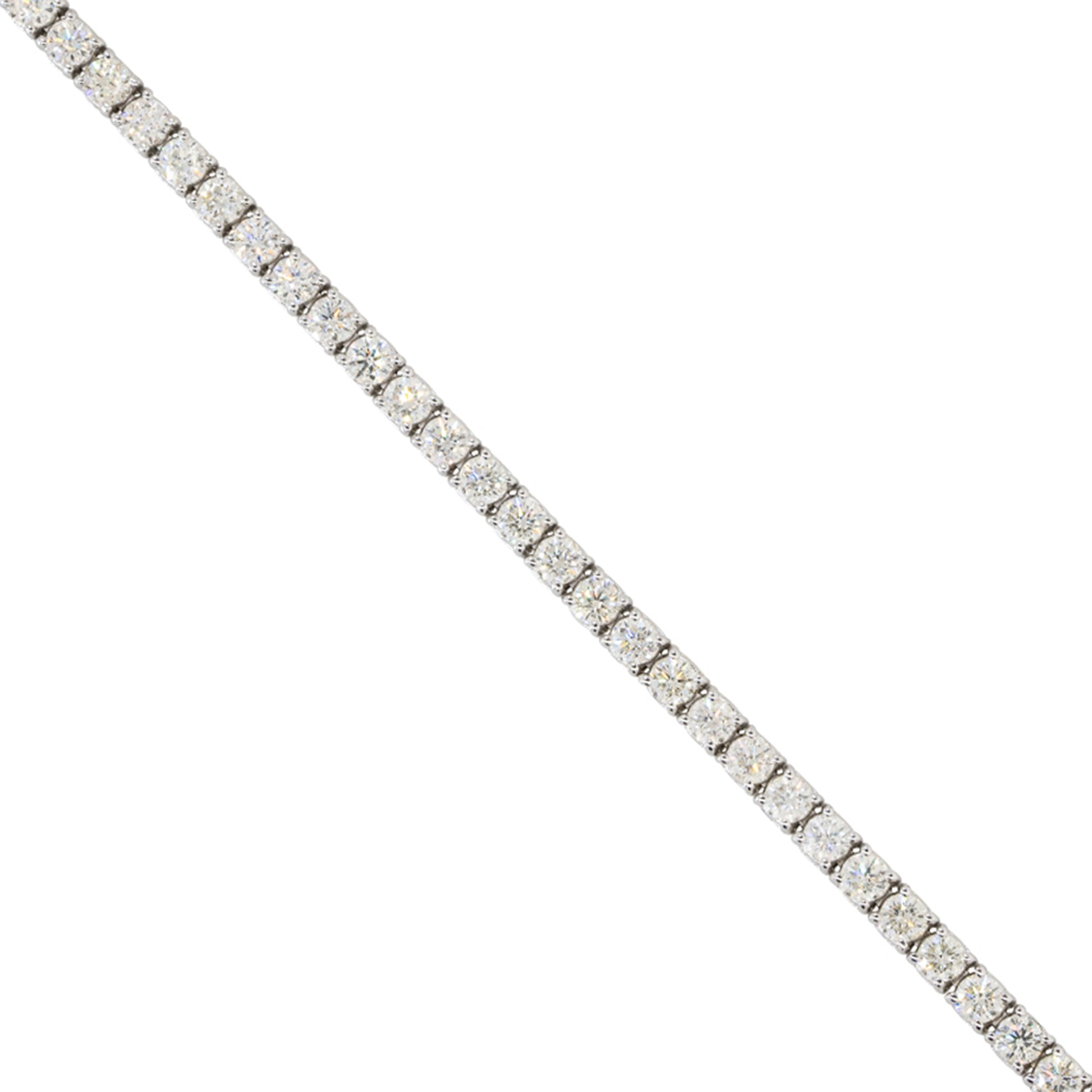 14k White Gold 5.60ctw Round Diamond Tennis 7" Bracelet