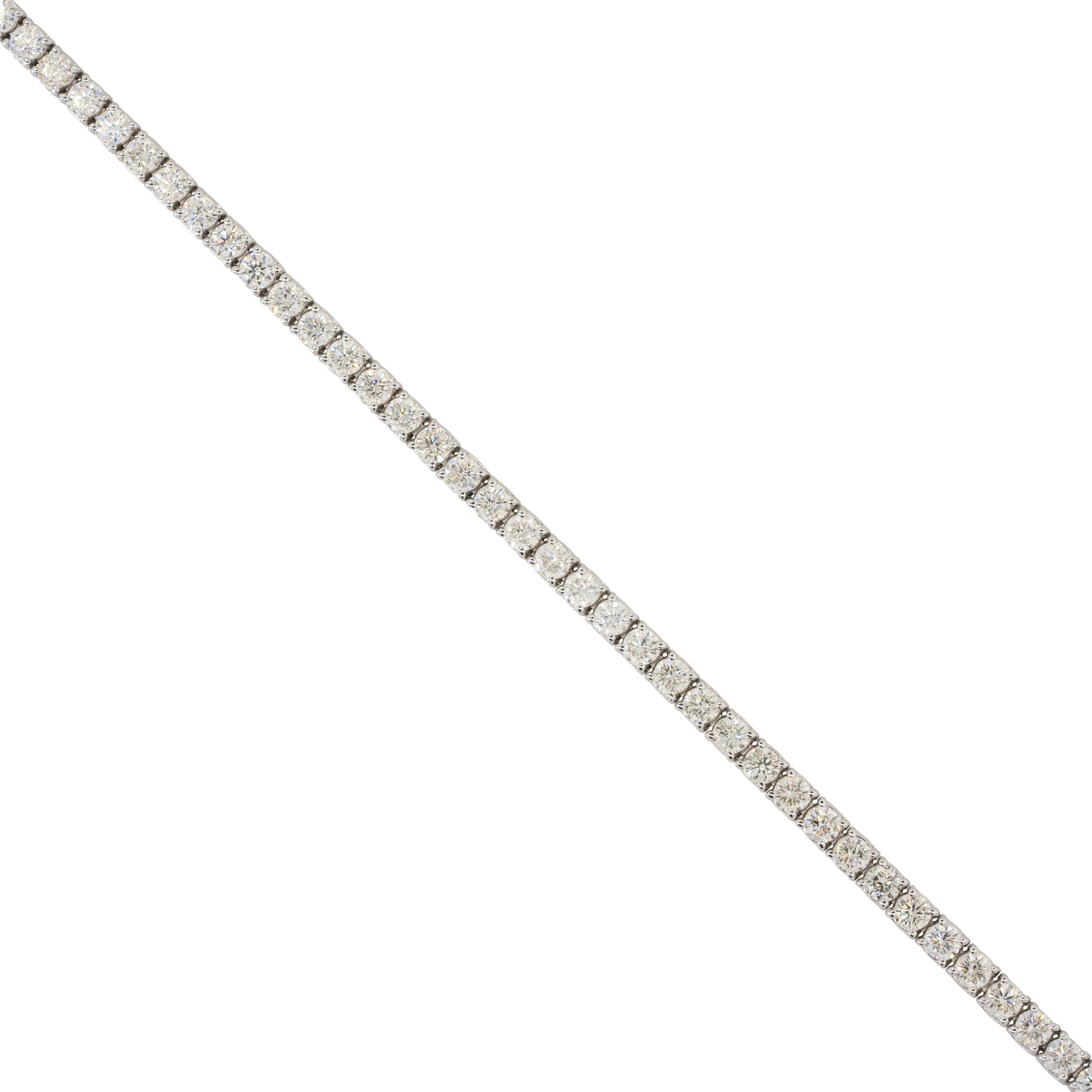 14k White Gold 5.60ctw Round Diamond Tennis 7" Bracelet