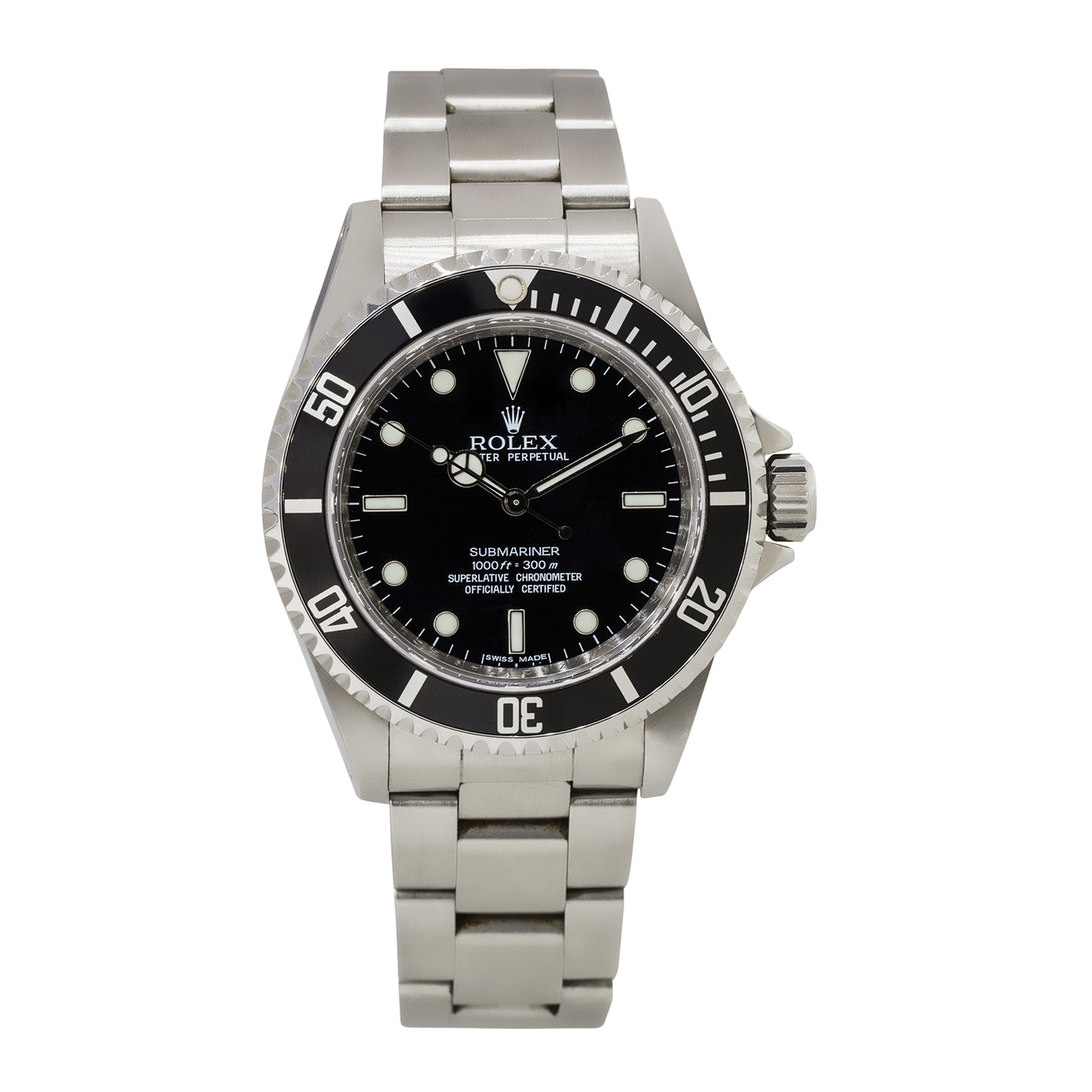 Rolex 14060 Non-Date Submariner Stainless Steel Black Dial Watch