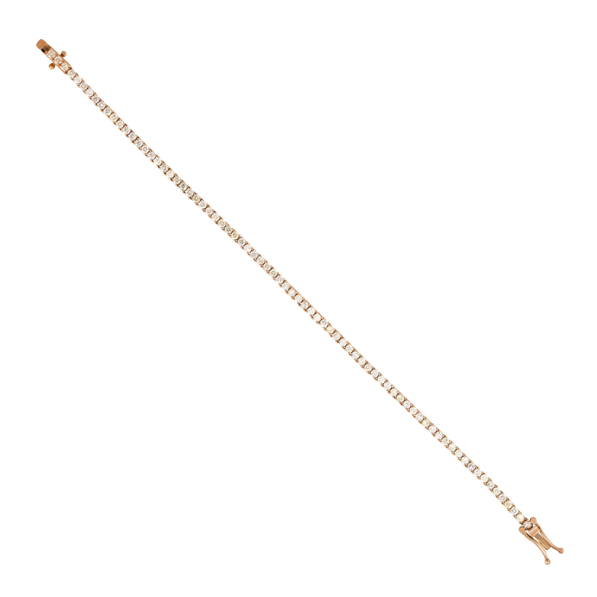 14k Rose Gold 2.66ctw Round Brilliant Diamond Tennis Bracelet