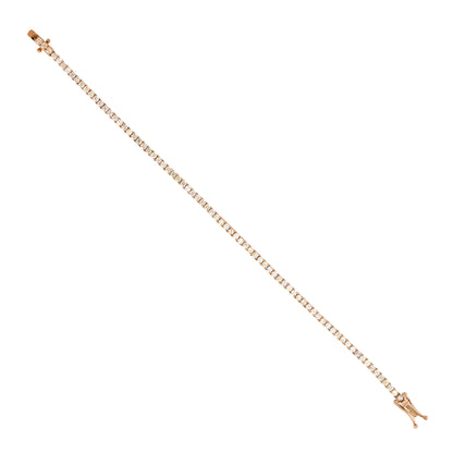 14k Rose Gold 2.66ctw Round Brilliant Diamond Tennis Bracelet