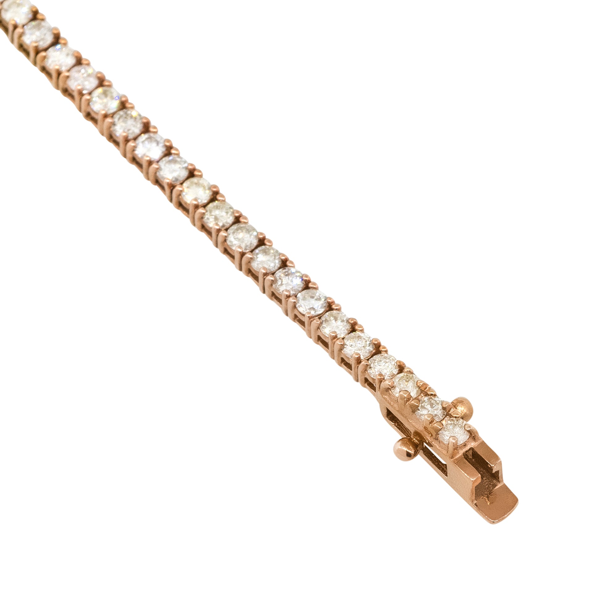 14k Rose Gold 2.66ctw Round Brilliant Diamond Tennis Bracelet