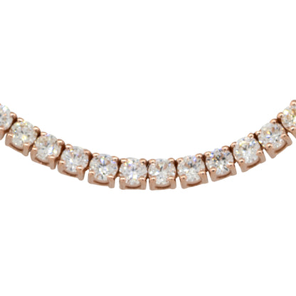 14k Rose Gold 6.62ctw Round Diamond 18" Tennis Necklace