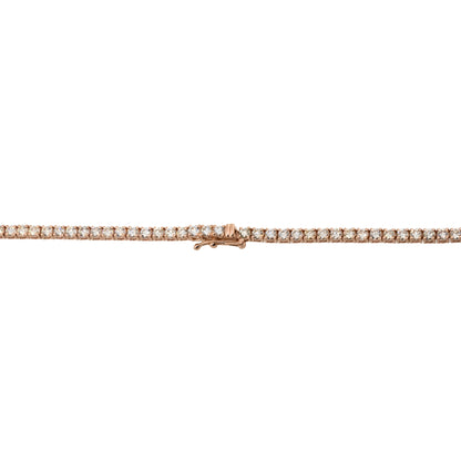 14k Rose Gold 6.62ctw Round Diamond 18" Tennis Necklace