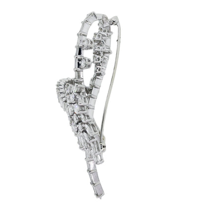 Platinum 6ctw Diamond Vintage Brooch Pin