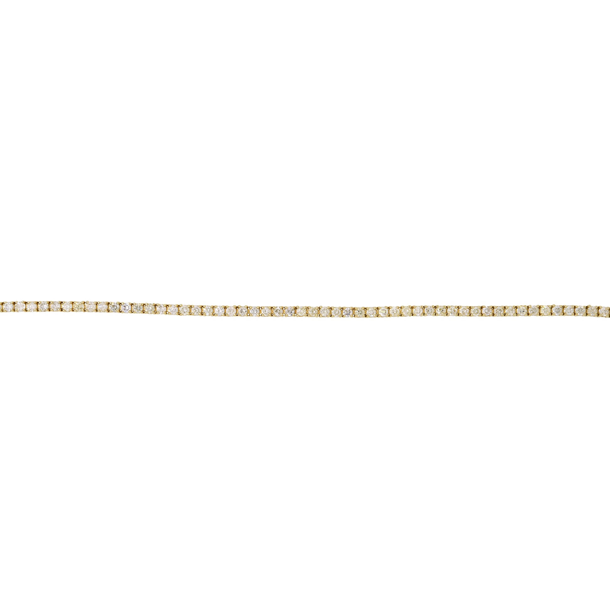 14k Yellow Gold Natural 2.53 Carat Round Brilliant Diamond Tennis Bracelet