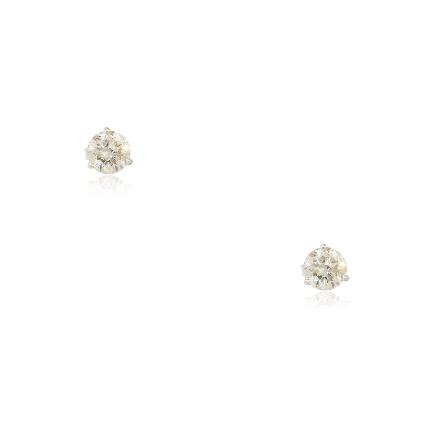 14k White Gold 2.02ctw Round Diamond Stud Earrings