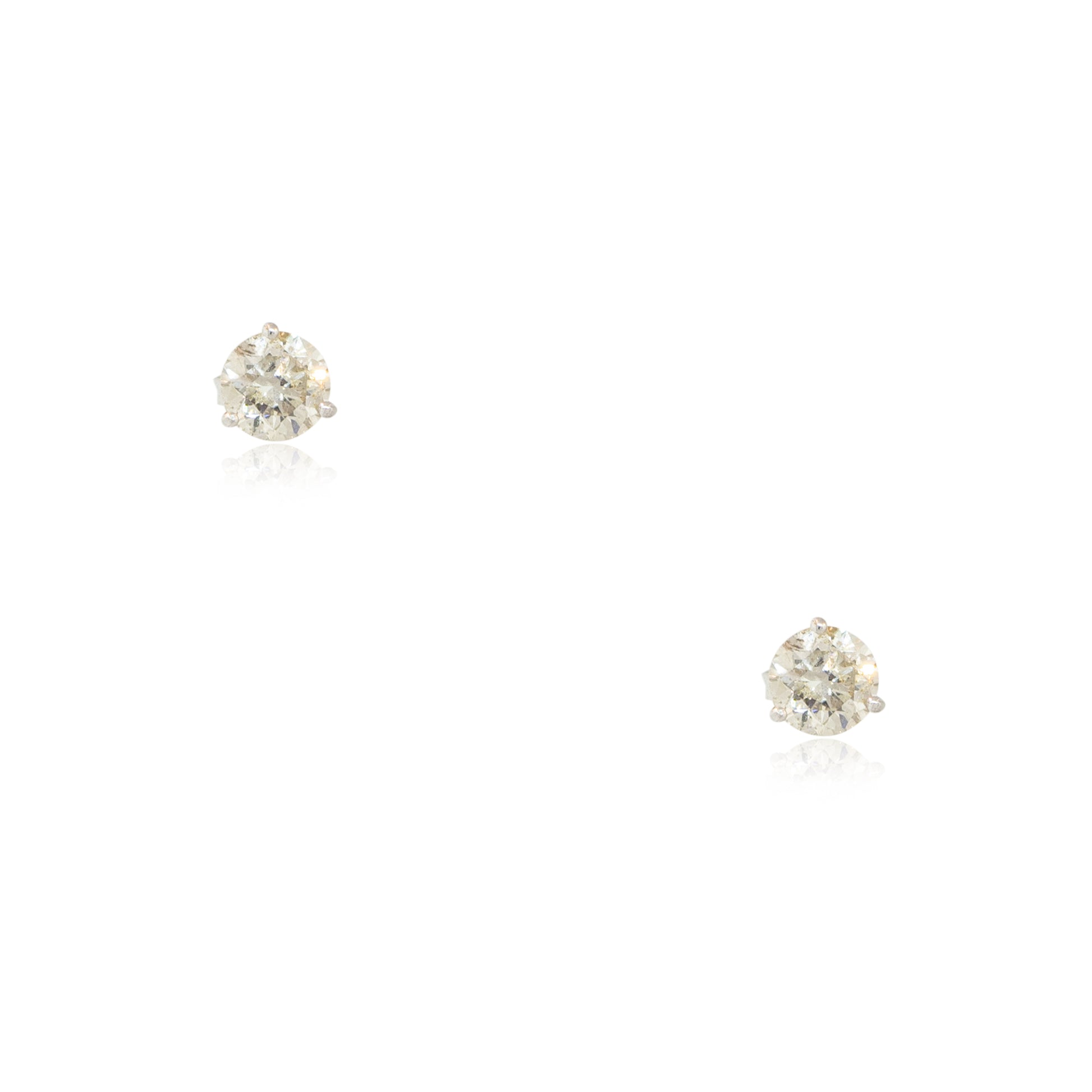 14k White Gold 2.02ctw Round Diamond Stud Earrings