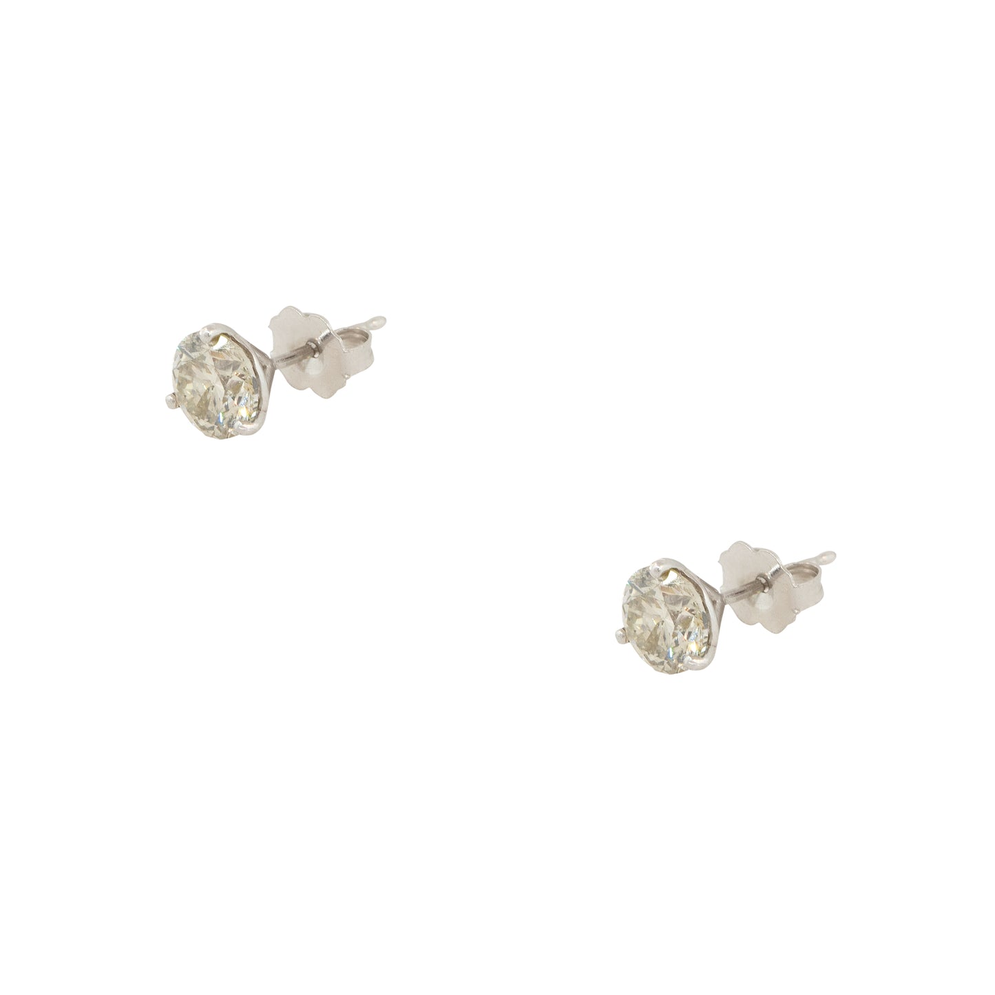 14k White Gold 2.02ctw Round Diamond Stud Earrings