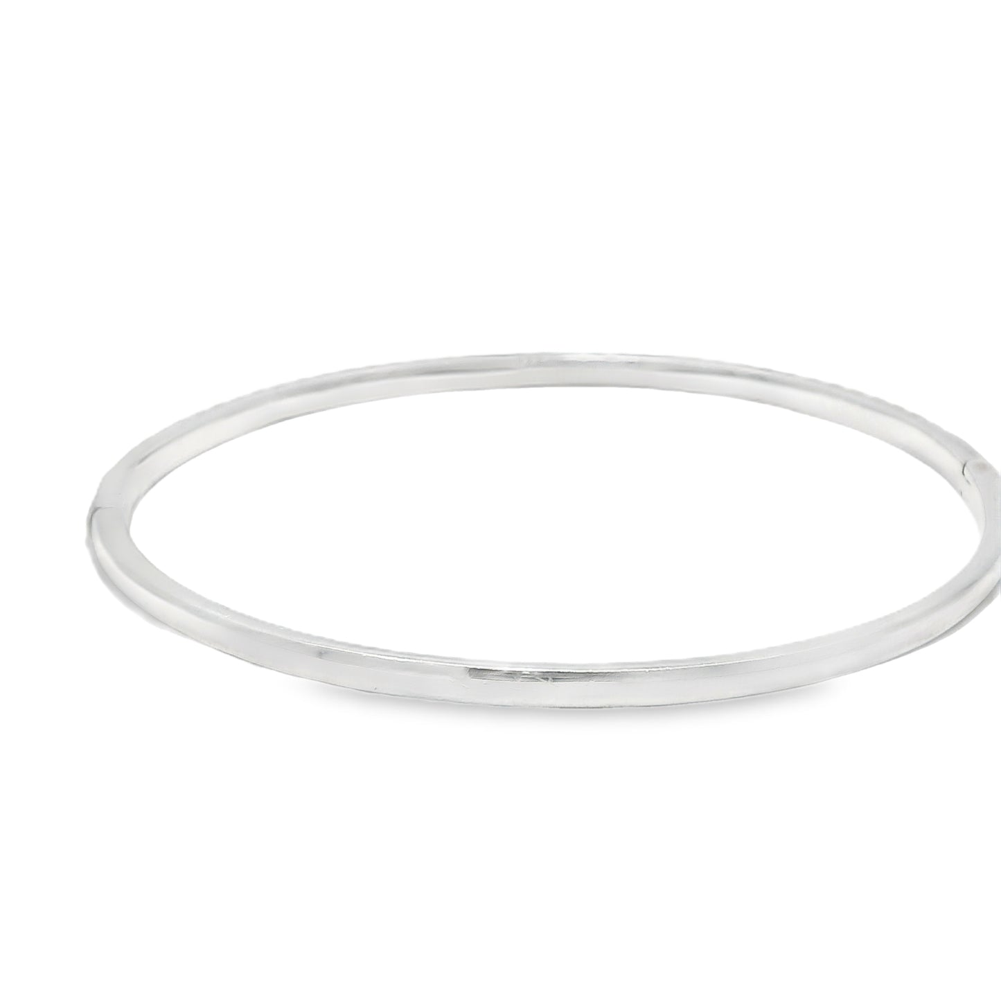 18k White Gold Natural 1.00 Carat Diamond Bangle Bracelet