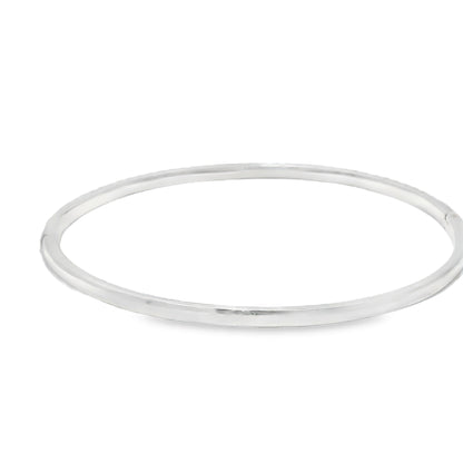 18k White Gold Natural 1.00 Carat Diamond Bangle Bracelet