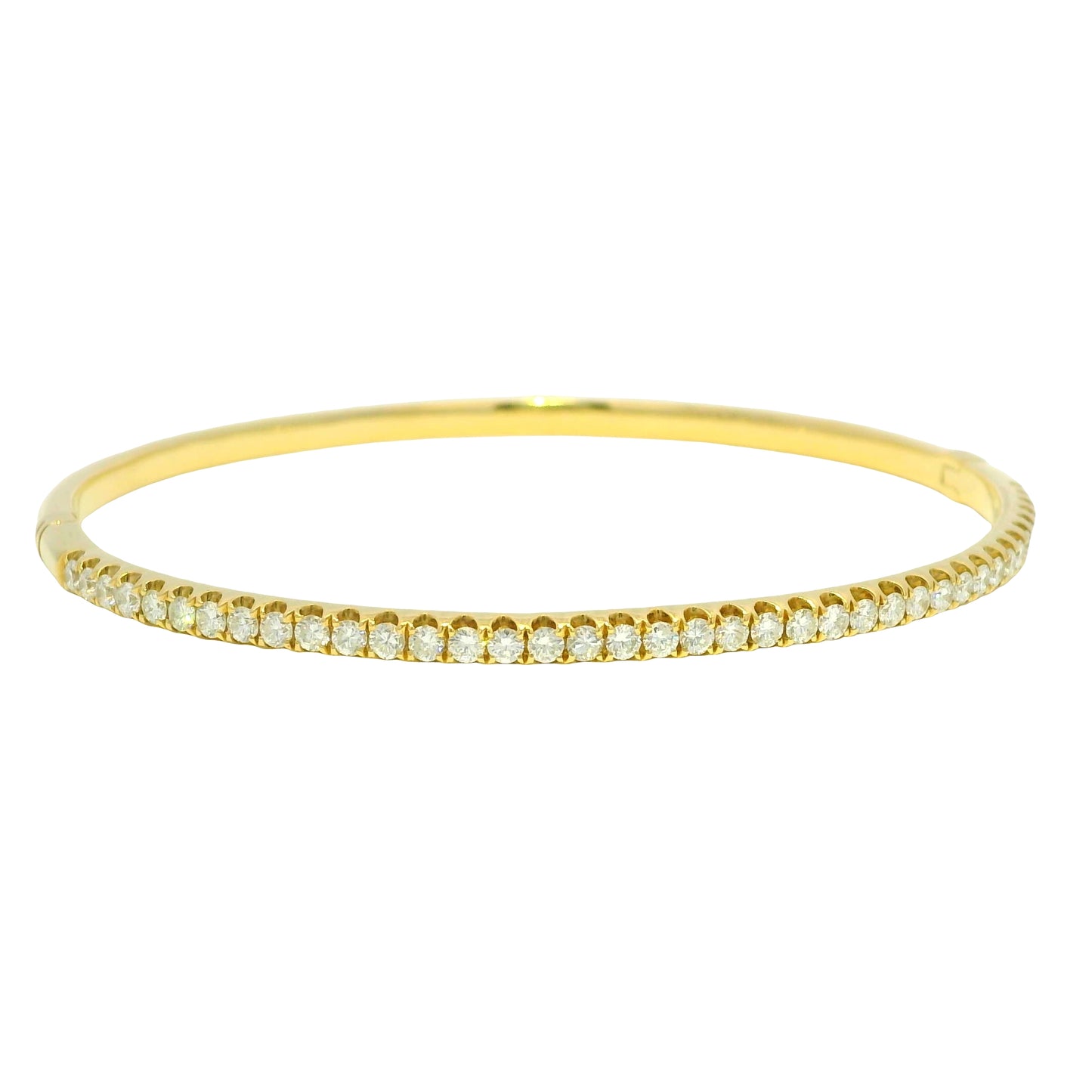 18k Yellow Gold Natural 1.0 Carat Diamond Bangle Bracelet