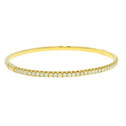 18k Yellow Gold Natural 1.0 Carat Diamond Bangle Bracelet