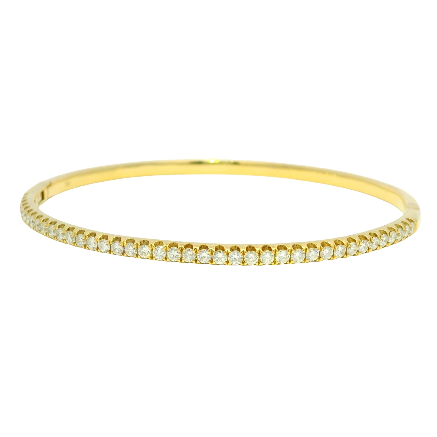 18k Yellow Gold Natural 1.0 Carat Diamond Bangle Bracelet