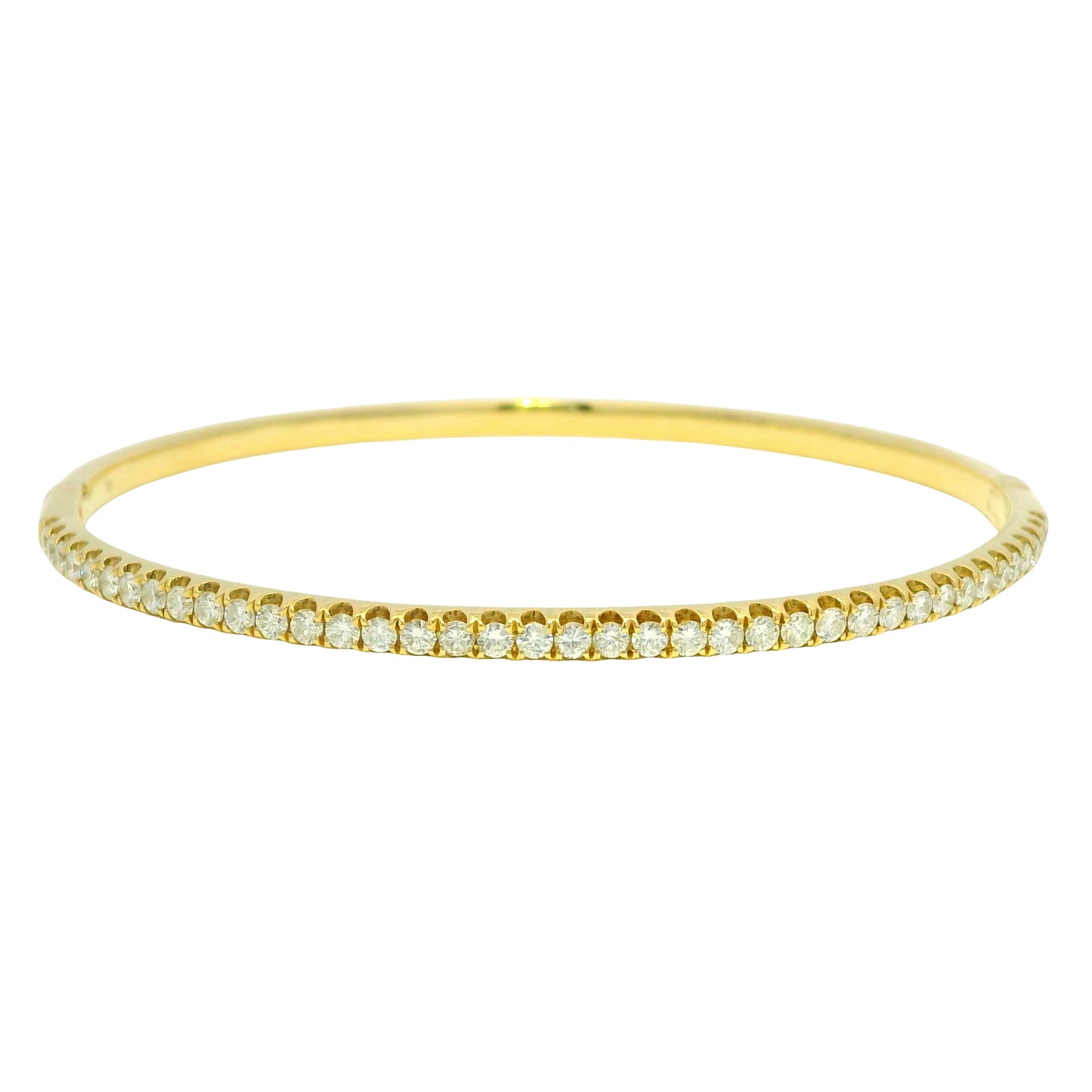 18k Yellow Gold Natural 1.0 Carat Diamond Bangle Bracelet