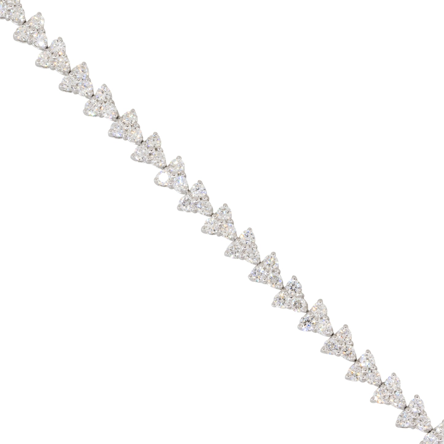18k White Gold 4.21ctw Diamond Three Stone Tennis Bracelet
